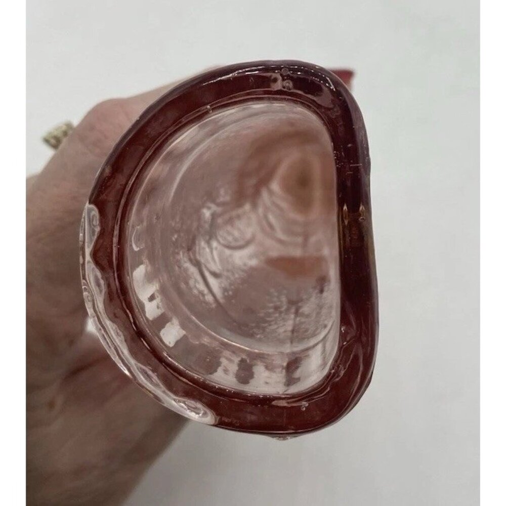 Dugan Pink Glass Wall Pocket Vase Woodpecker Flicker Cone Embossed Bird Motif - Picture 6 of 12